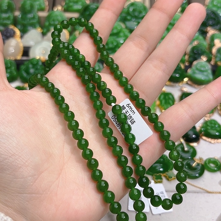 和田玉（碧玉）项链未镶嵌