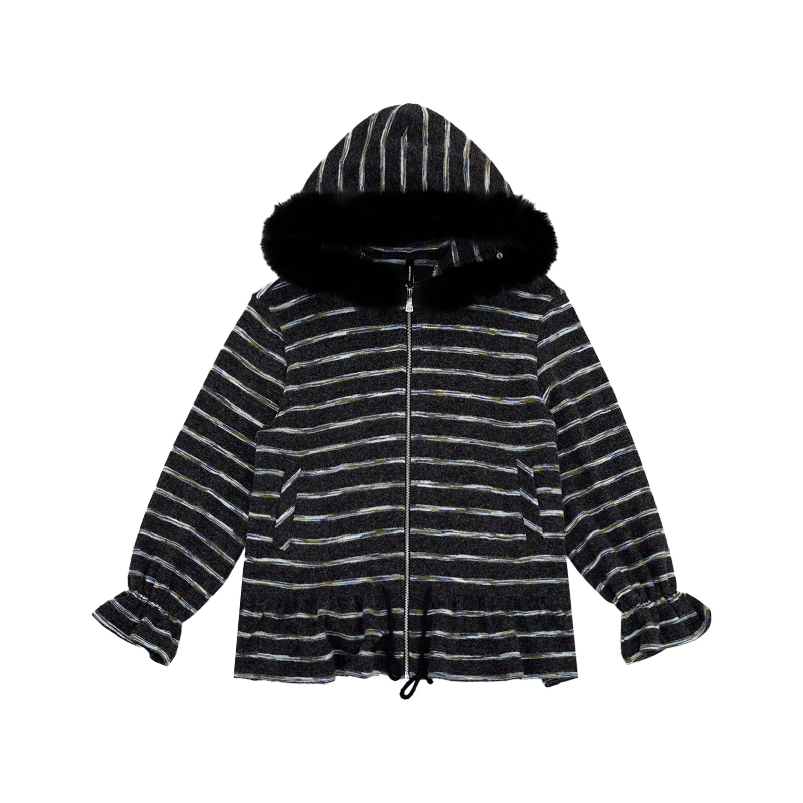 【上新】秋冬新款运动休闲百搭时尚简约风条纹显瘦连帽卫衣-161057