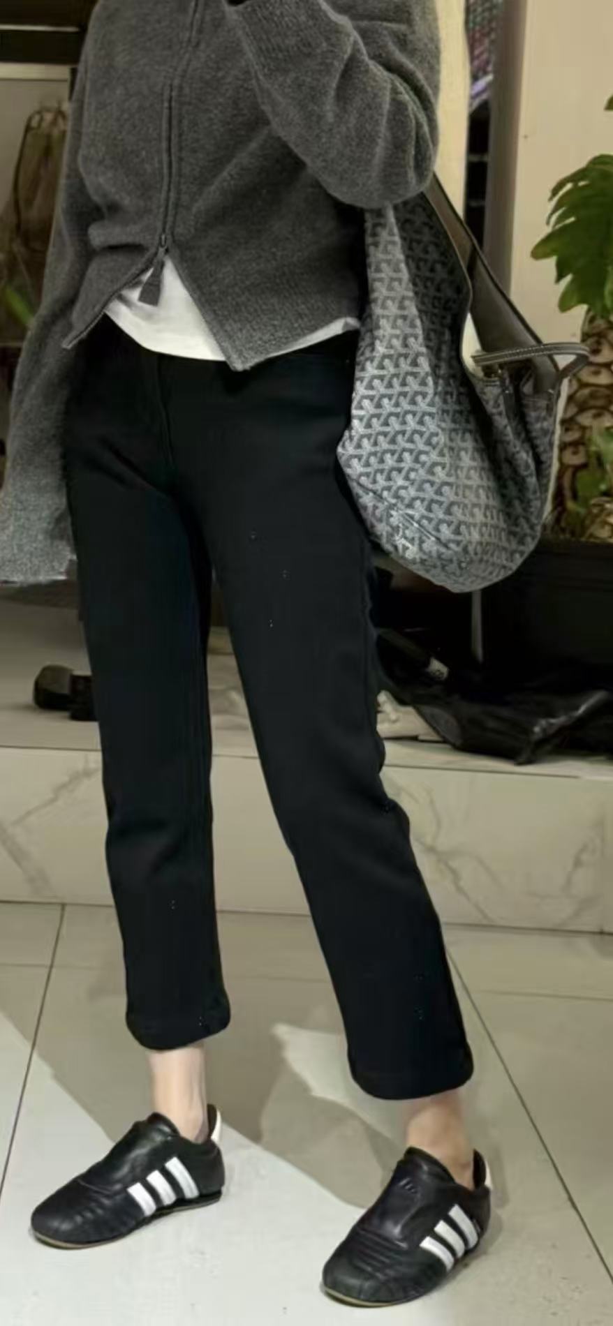 小个子首选内里加绒一条过冬八分烟管裤