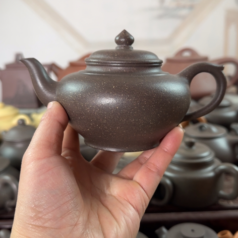 紫砂茶壶梨皮天青300cc