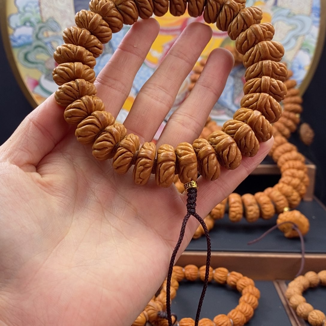 桃核手串饭*稀龙纹桃核祥云