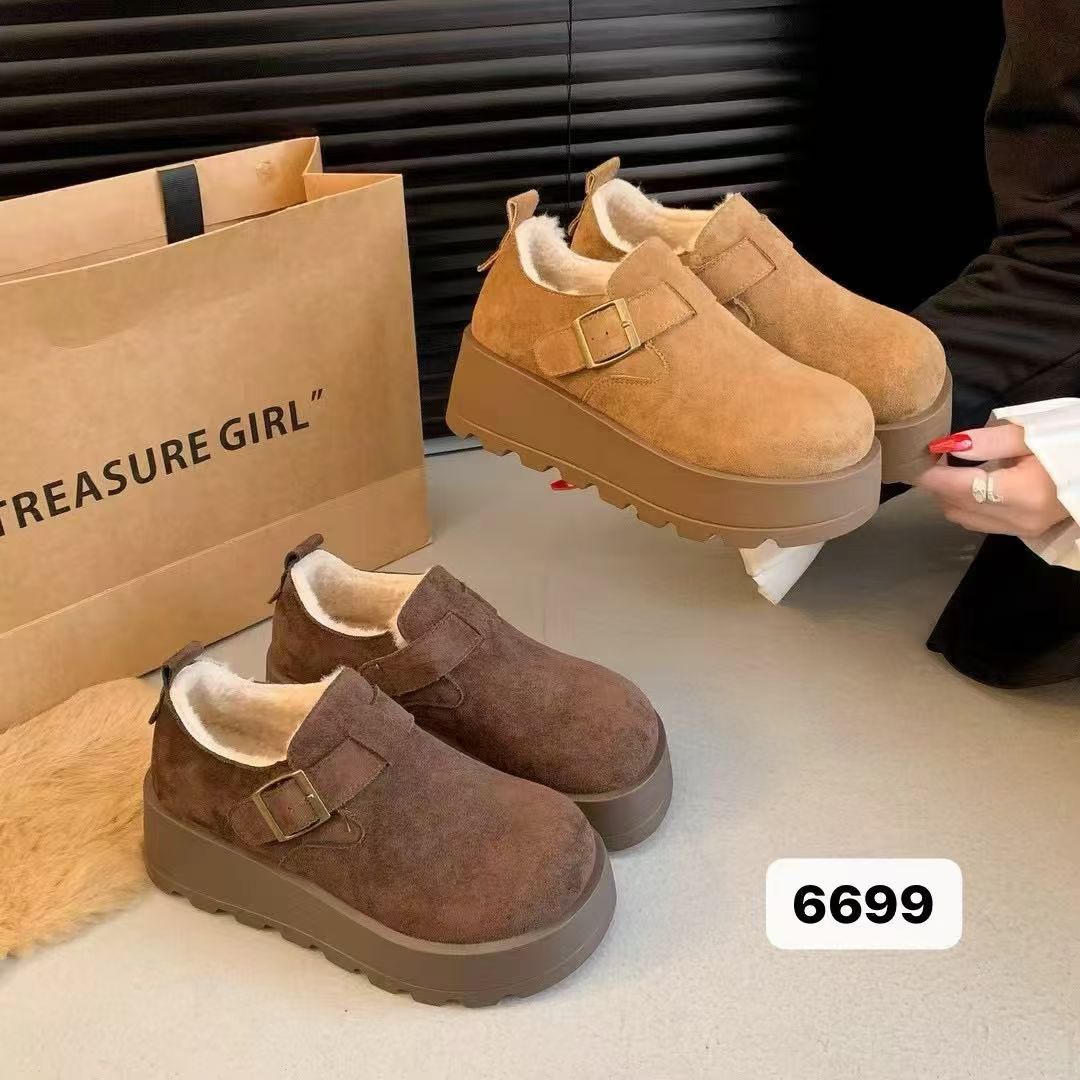 6699新款加绒厚底休闲勃肯鞋