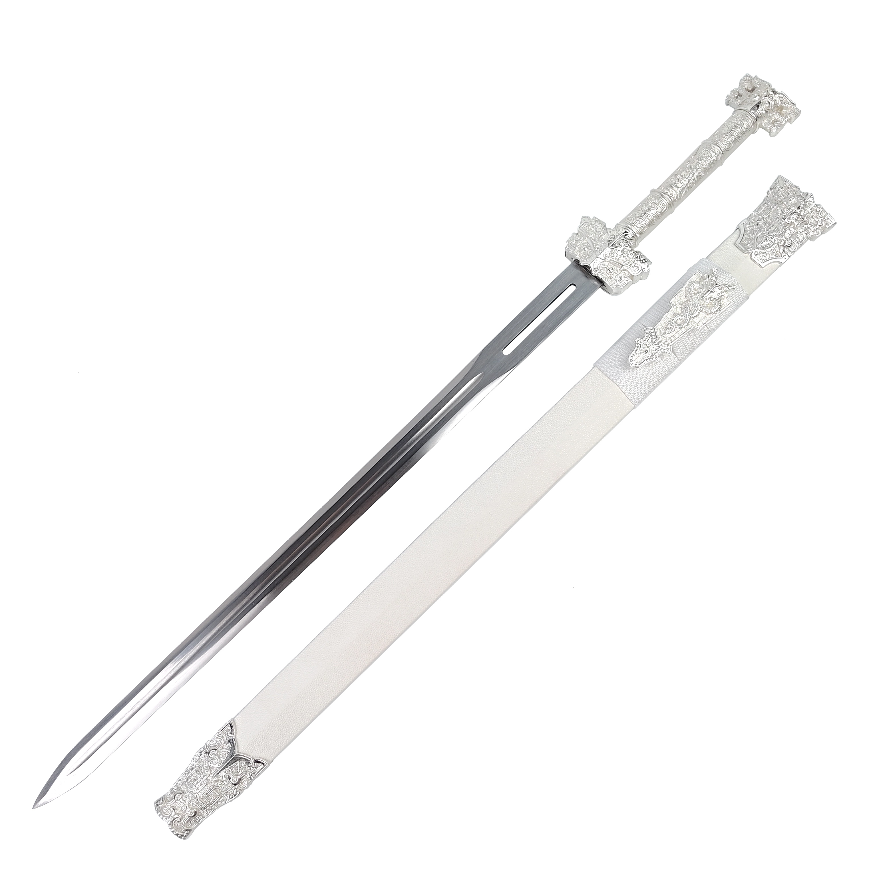 【11】凌渊剑杉木包布鞘合金装饰高锰钢刃材不开刃工艺品