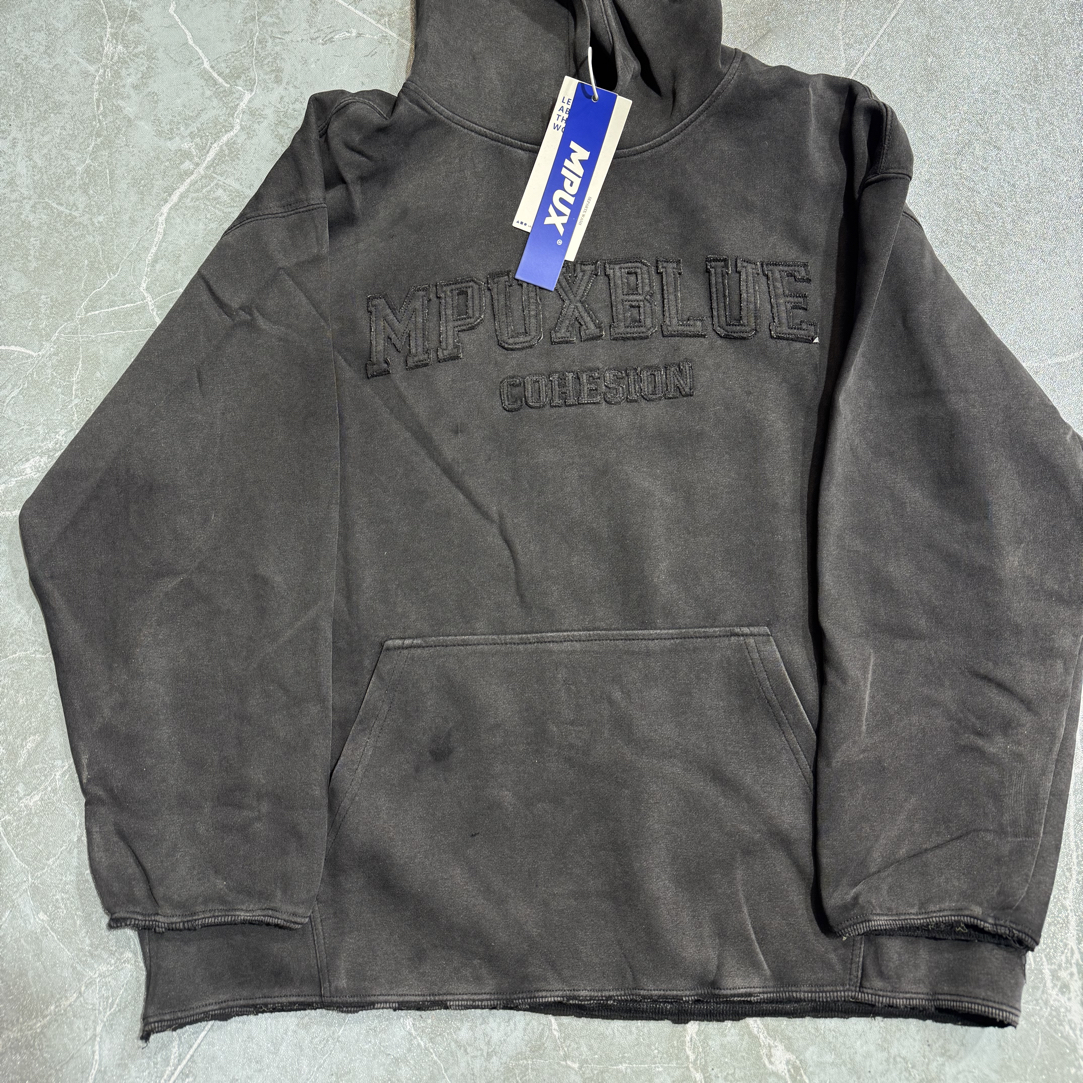 秋冬破洞设计新款美式字母印花连帽宽松卫衣男女同款重磅卫衣