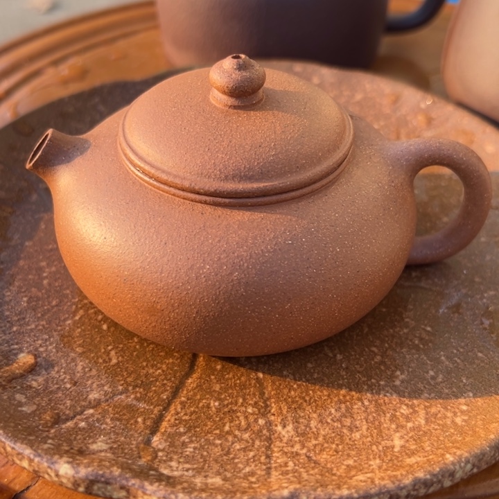 紫砂茶壶五彩段扁西施150cc