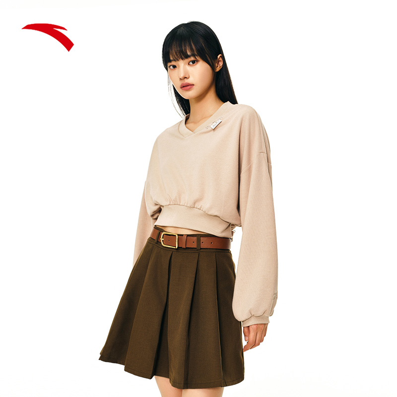 安踏潮流舞蹈卫衣女子官方正品运动美式外套街舞套头衫162438714