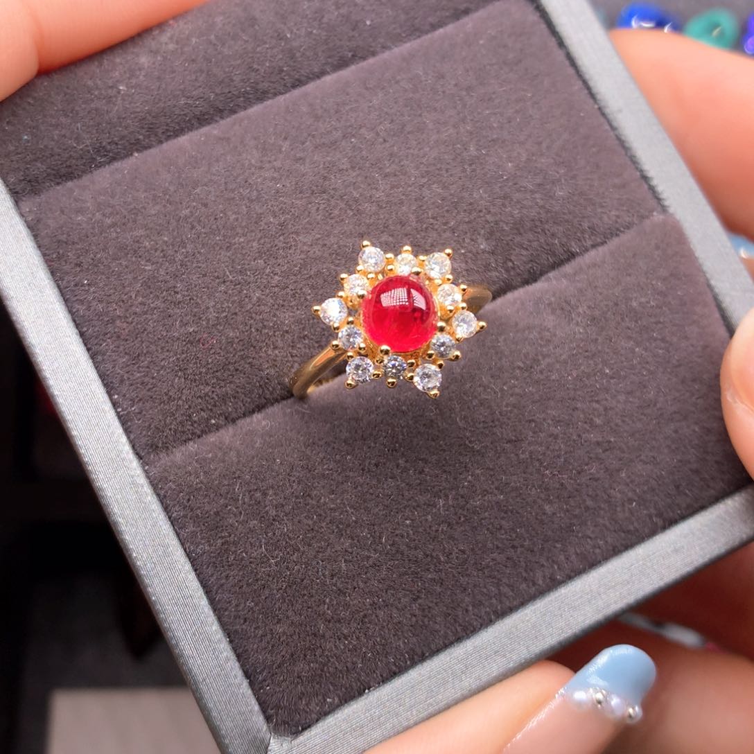 尖晶石戒指银S925镶嵌绝地武士尖晶石