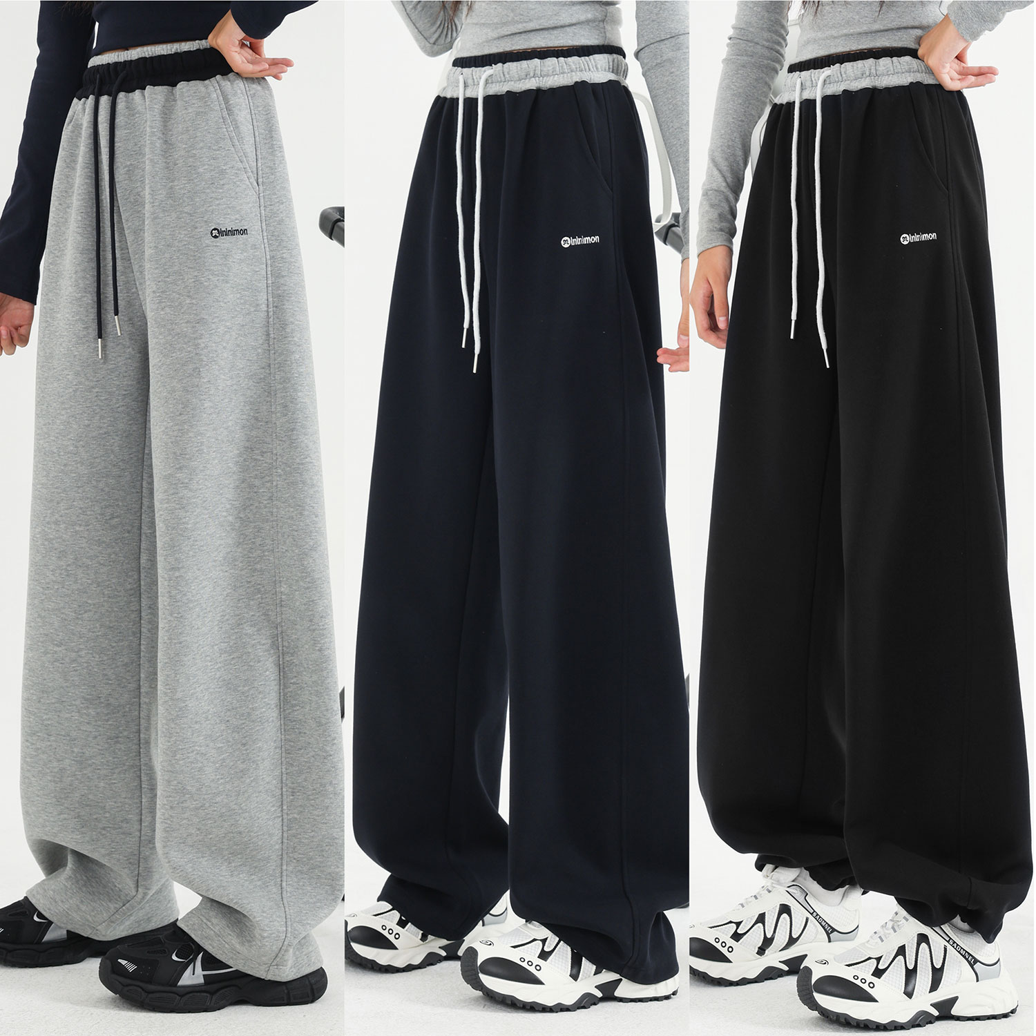 【窄版弯刀裤】女童休闲运动加绒裤冬季2025新款青少年女初中生裤子