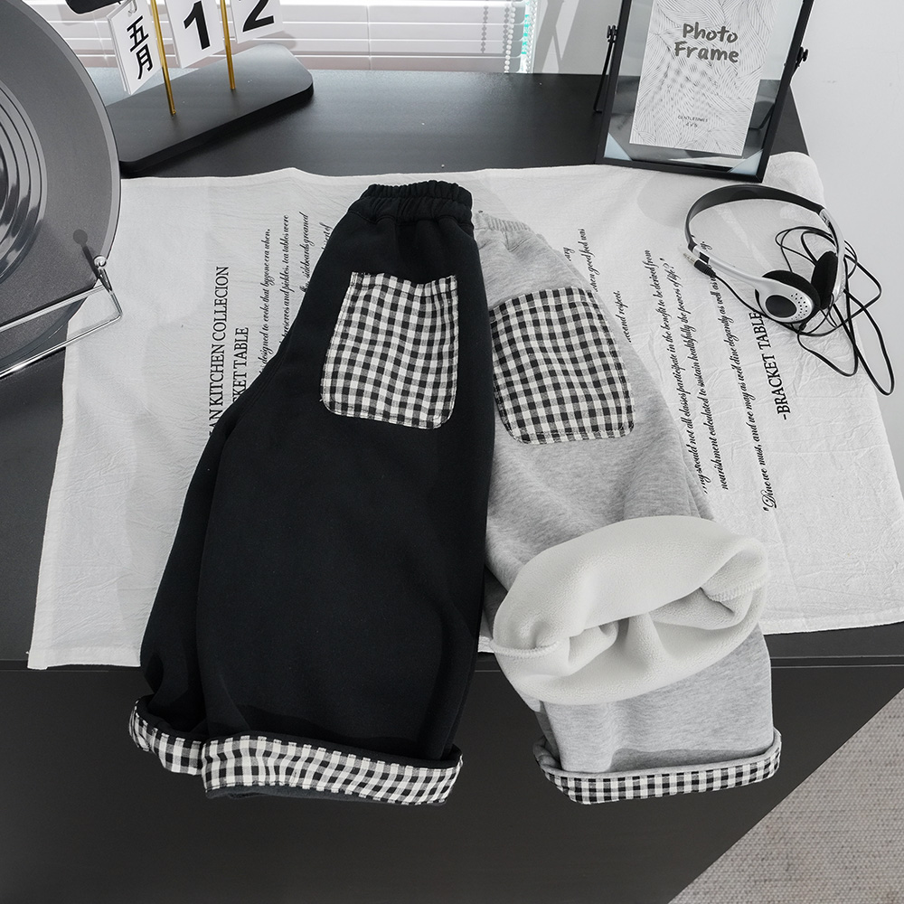 男童加绒裤子冬季新款韩版一体绒长裤宽松儿童潮酷痞帅加绒裤子潮