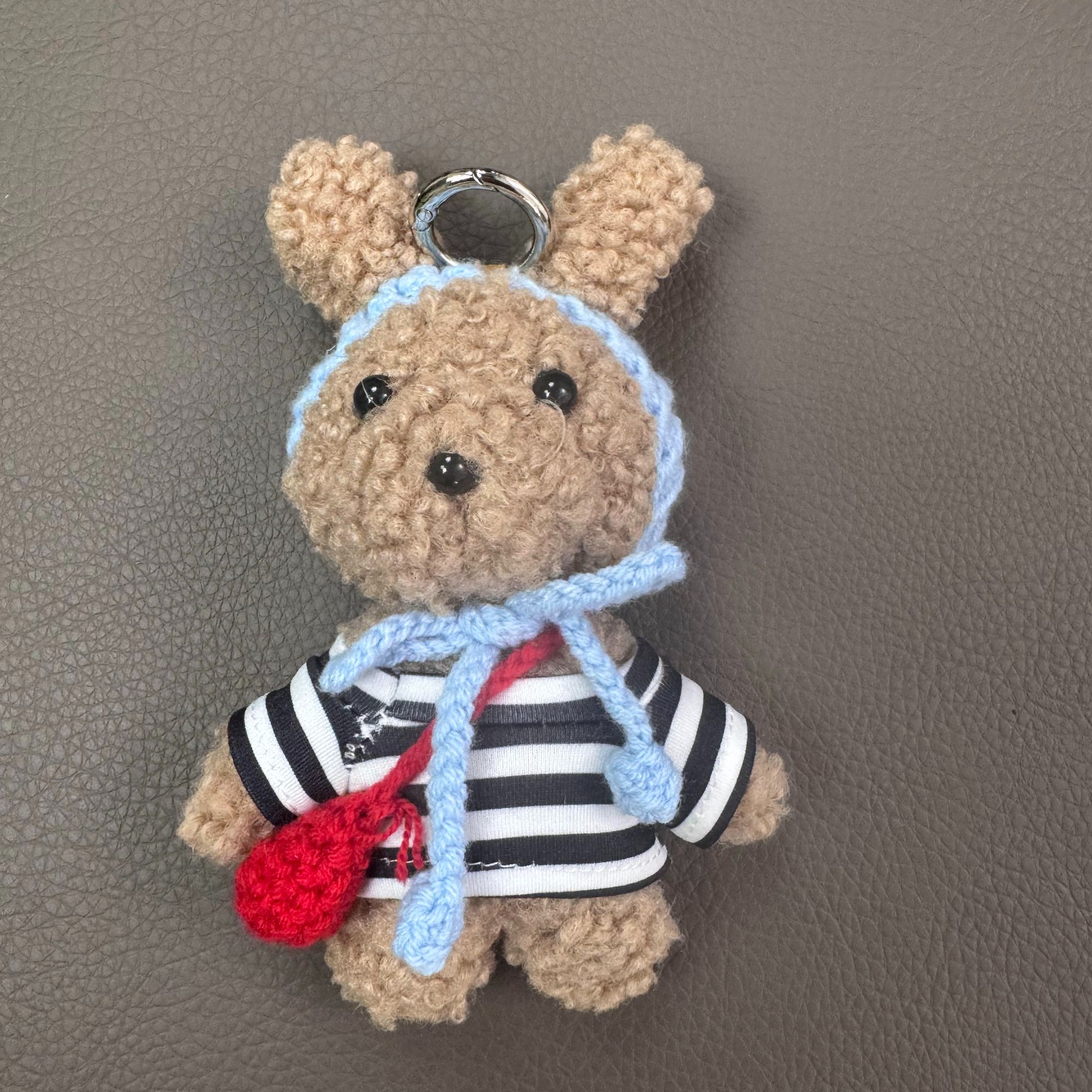 时尚好看简约灰色包包小熊挂件（不单独出售）