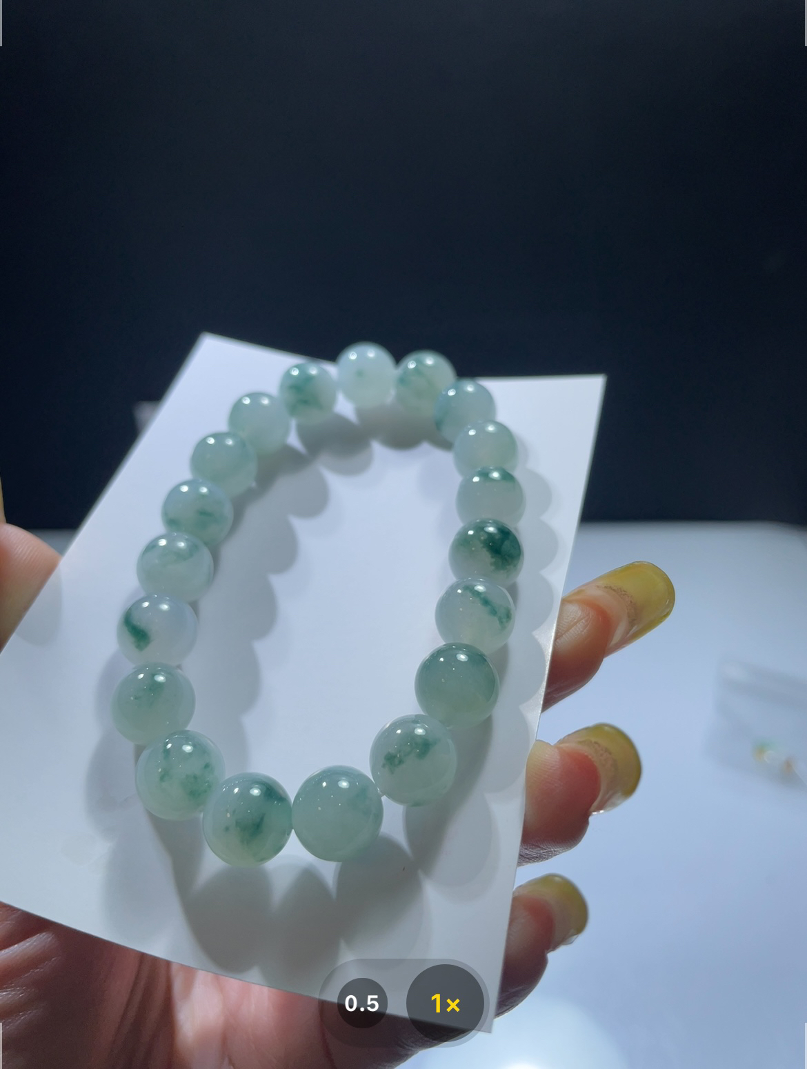 定制未镶嵌翡翠A货 冰胶飘花卡10手串