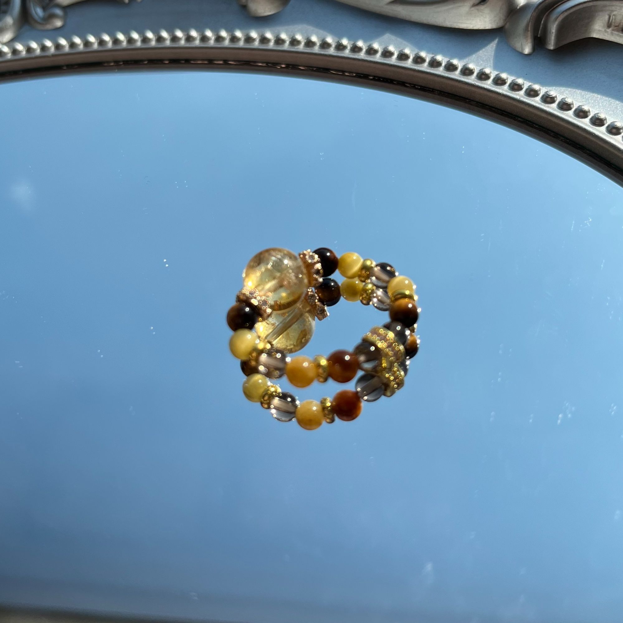 【金霸】天然水晶招米神奇·天然黄水戒指