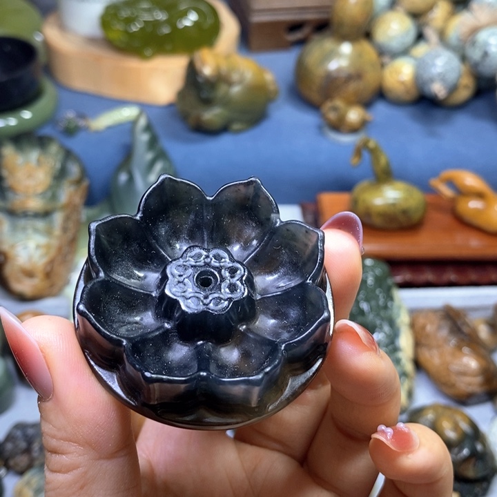 未镶嵌蛇纹石玉岫玉香插