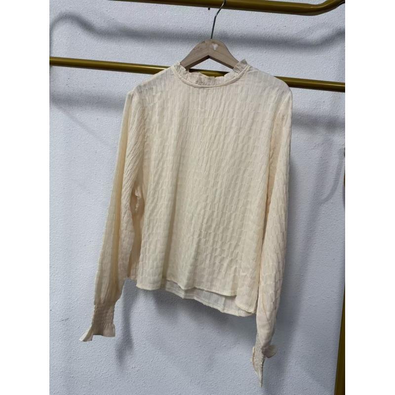 A4-9-2756-37款 杏色百搭纯色针织上衣长51