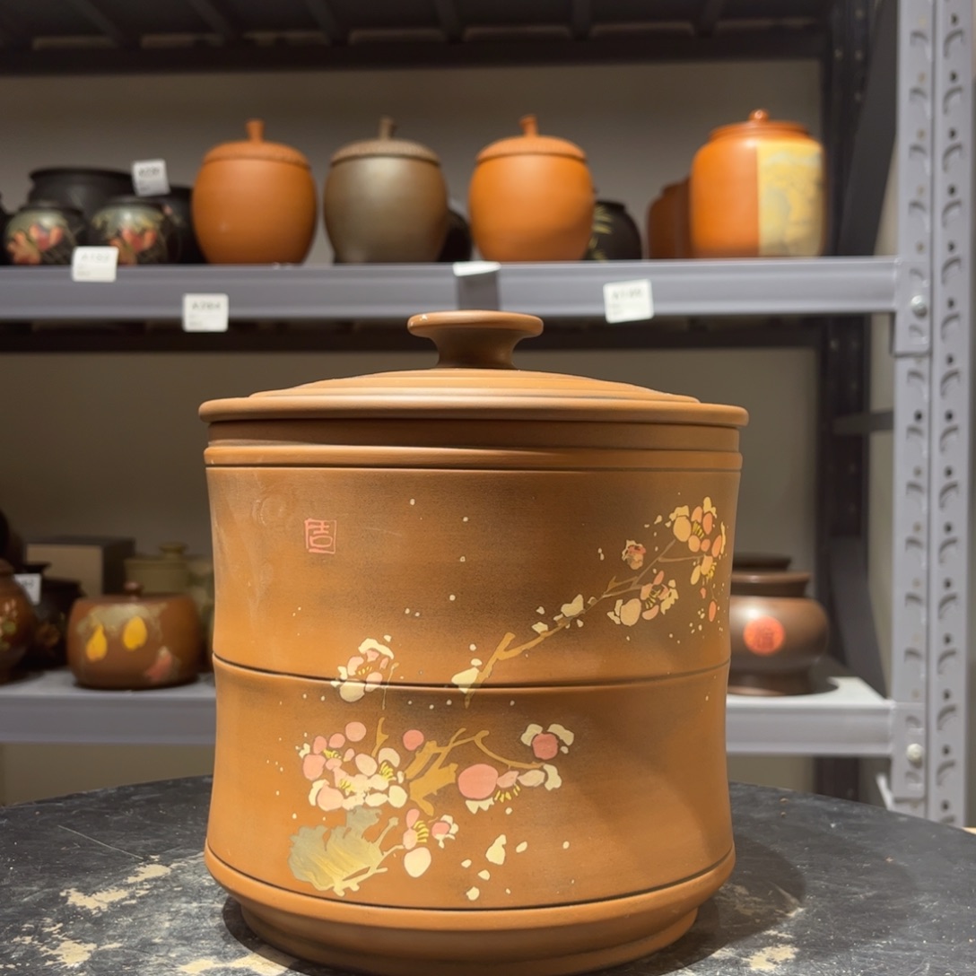 罐正品红泥哑光古铜色彩填醒茶罐