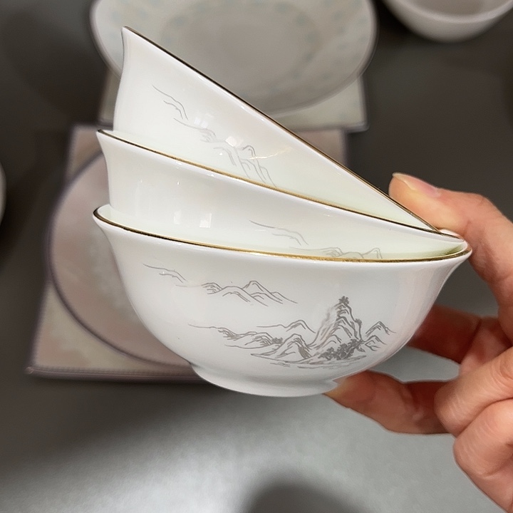 瓷片微瑕骨瓷特惠碗三个