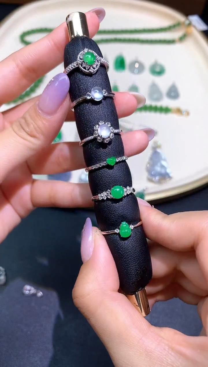 【小鱼严选】翡翠戒指棒棒糖-多样性发一件-18K金镶嵌-LF05|CXQ21