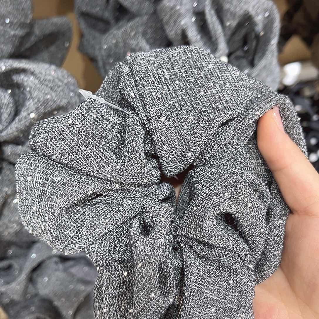 羽毛不锈钢灰色烫钻发圈