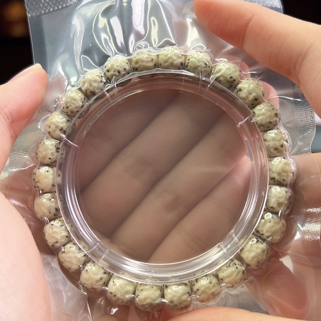 星月菩提手串Fqh9*8无相龙鳞 大留白 颗粒星 灰背