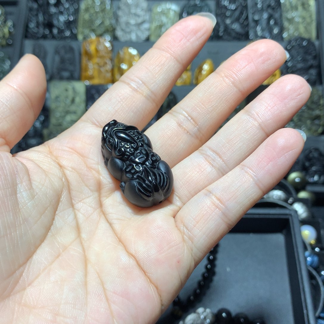 黑曜岩手链未镶嵌鎏****生