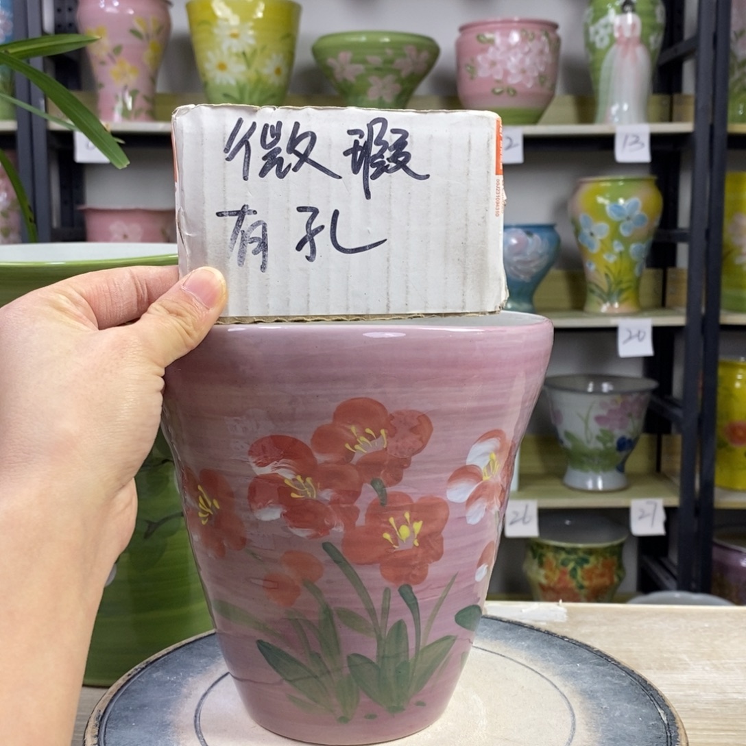 景德镇手工手绘陶瓷花盆