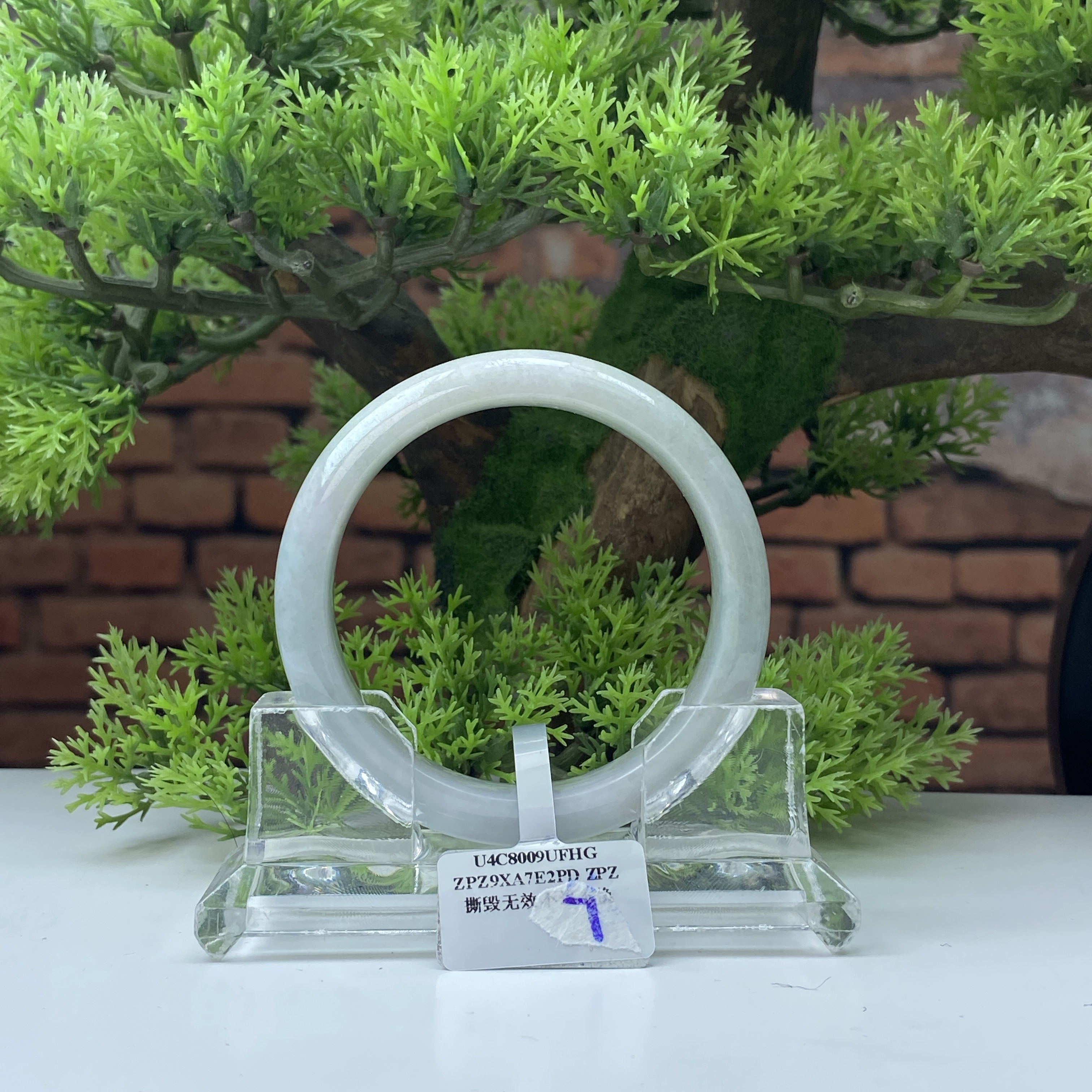 58【刀客砍价王】心心天然缅甸A货翡翠手镯(微瑕)  D7