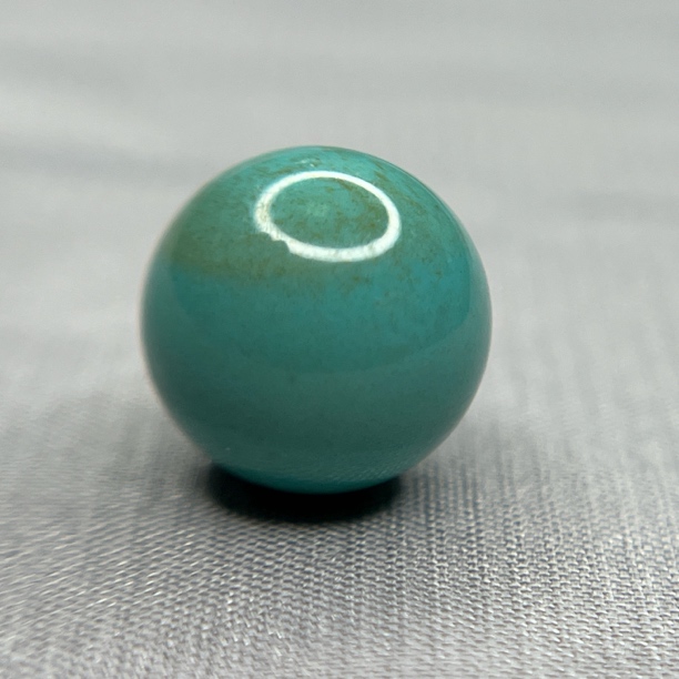 绿松石水波纹圆珠，直径11.7mm重2.4克