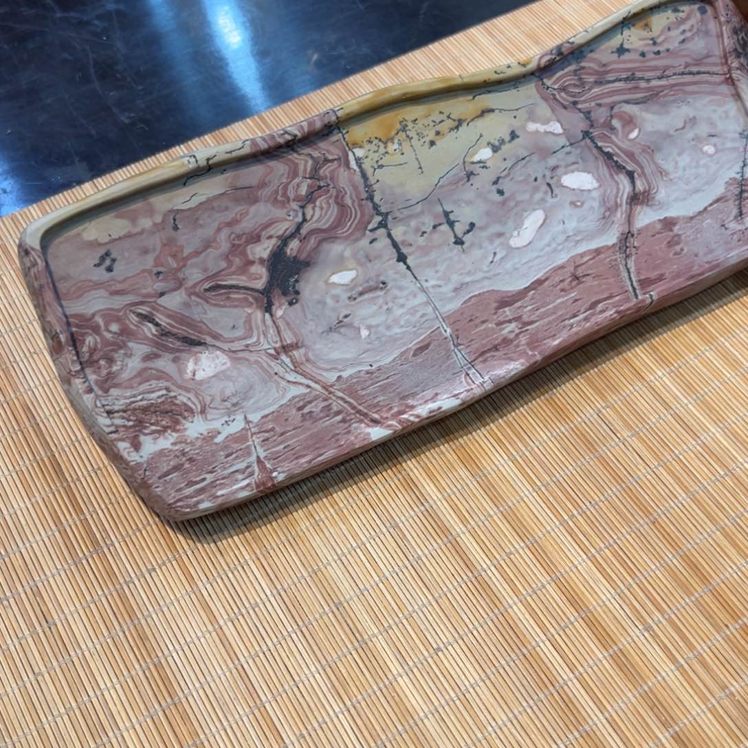 天然国画石干泡台25*10