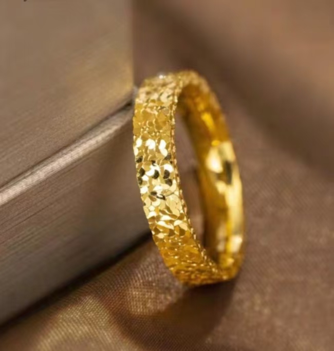 18K金爆闪碎碎冰满天星戒指指环经典百搭款