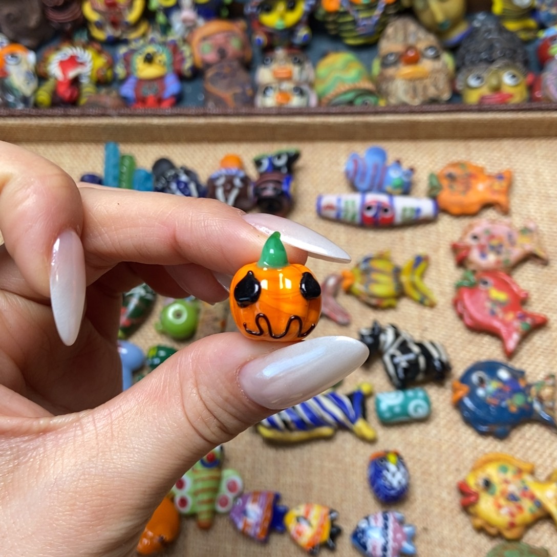 琉璃颈饰南瓜珠子