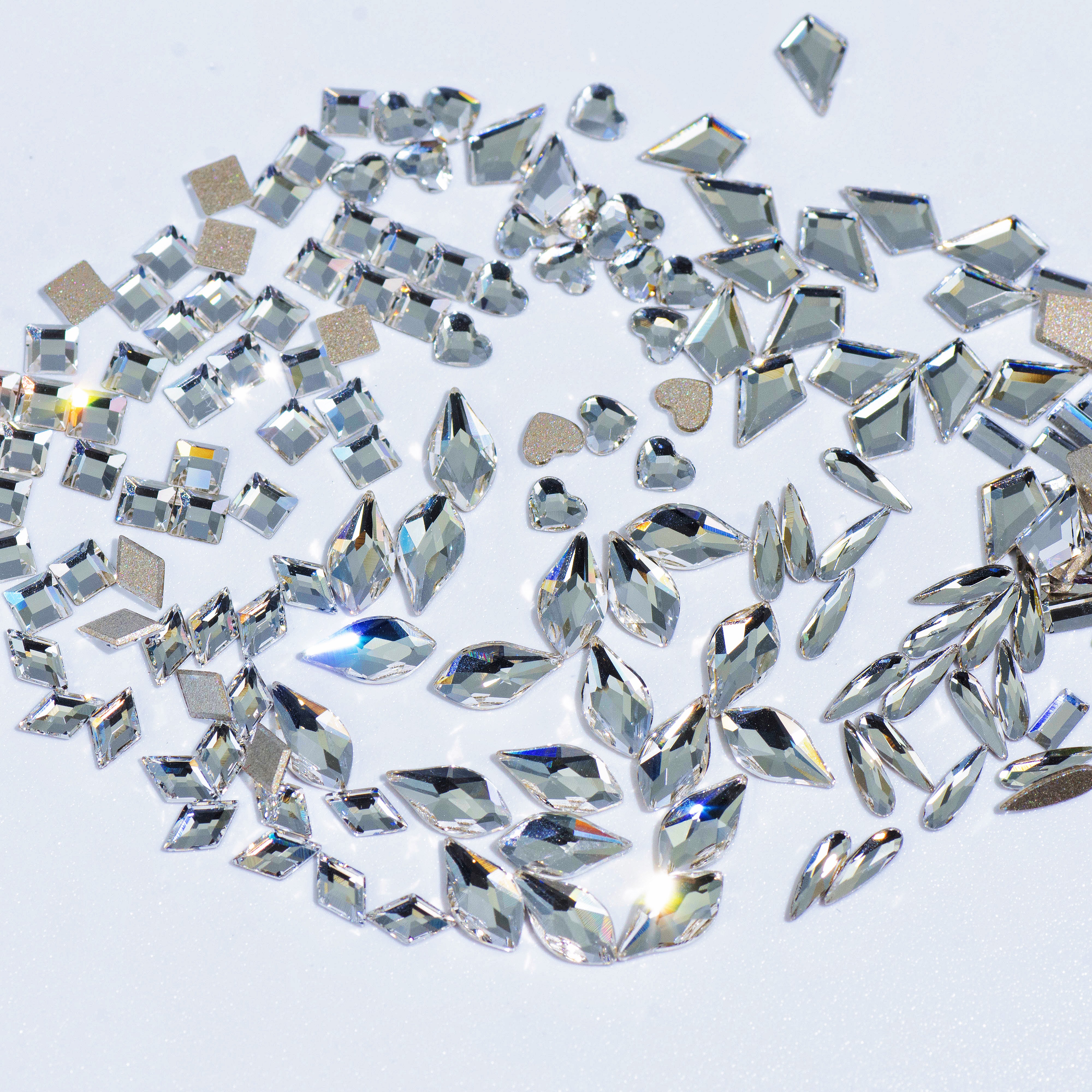 001白色 正品施华洛平底异形白美甲奥地利钻华子奥钻美甲店热卖款