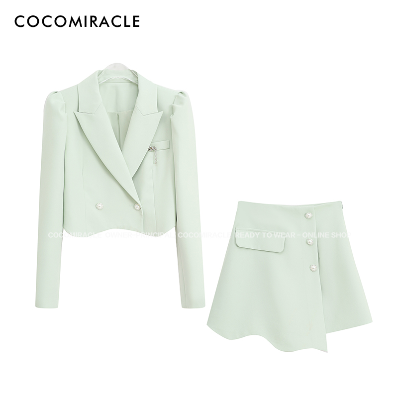 【董小姐】早春新款西装不规则裙裤套装Q31TZ8110