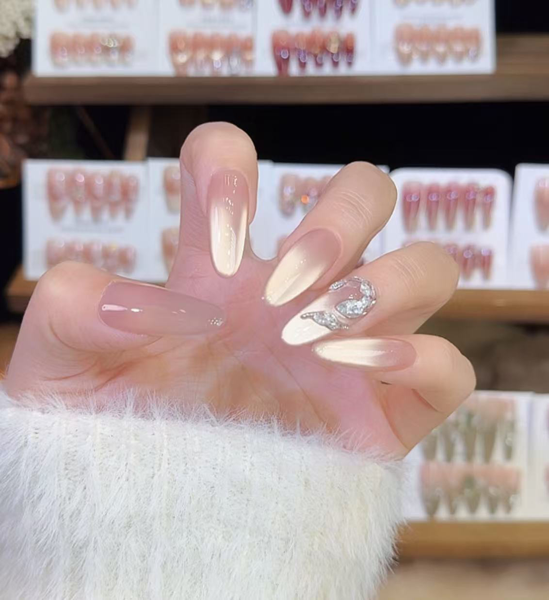 【拼钻蛇】猫眼美甲 拼钻美甲