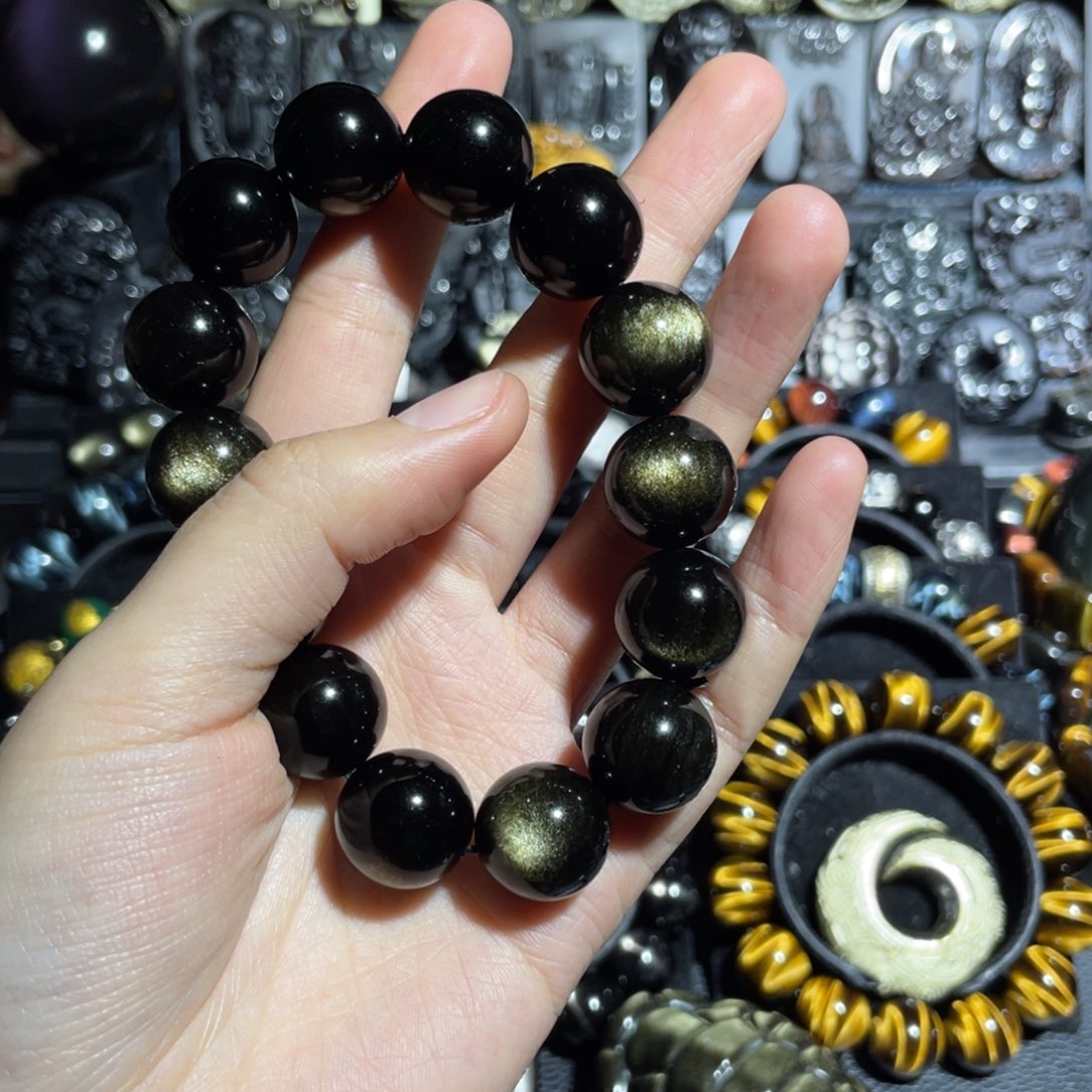 碎***梦黑曜岩未镶嵌手串