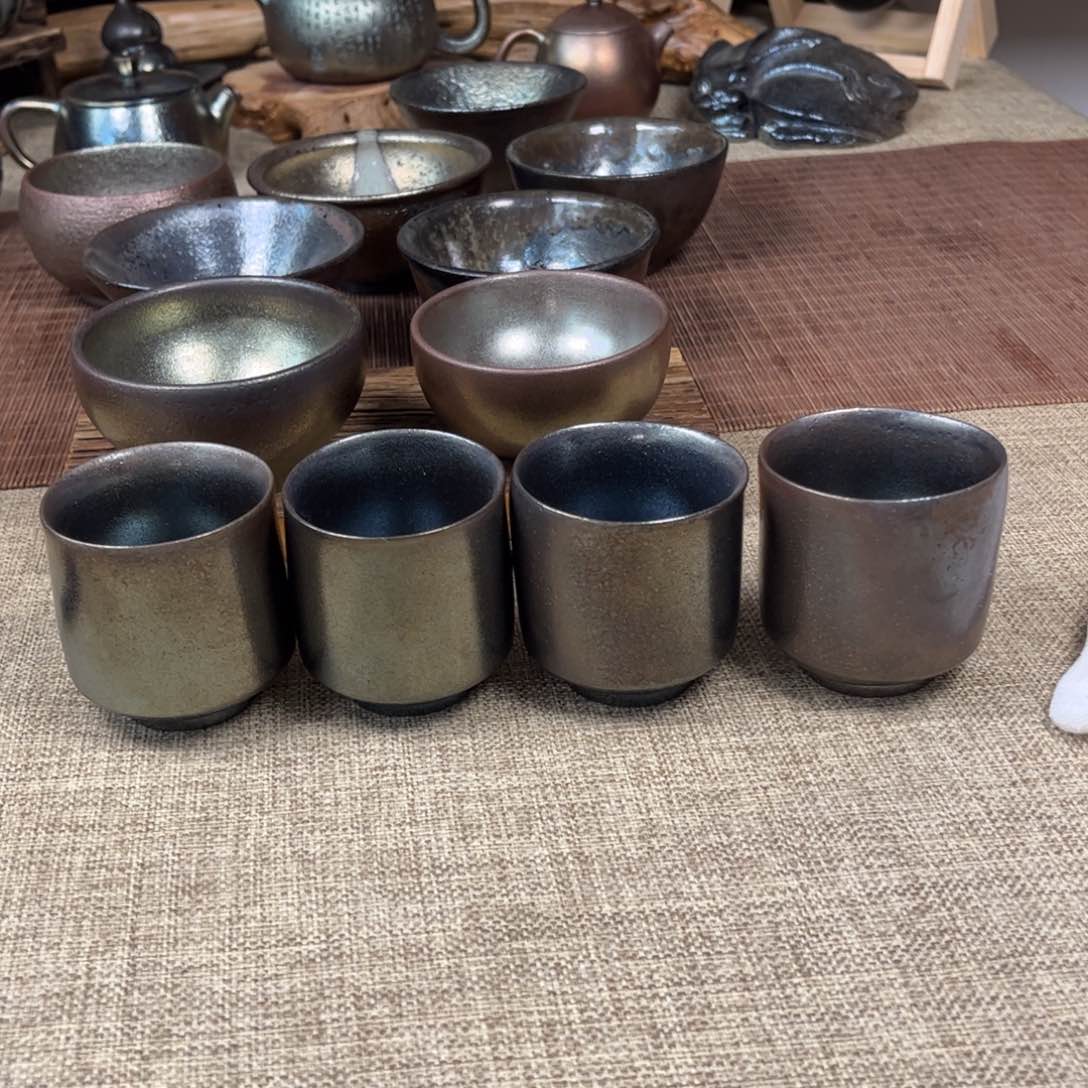 建水紫陶柴烧客杯微瑕