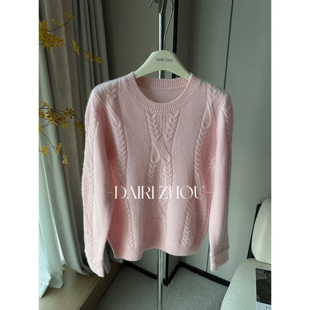 DAIRI  ZHOU▪️优先考虑   100山羊绒七针双线袖口麻花圆领毛衣女