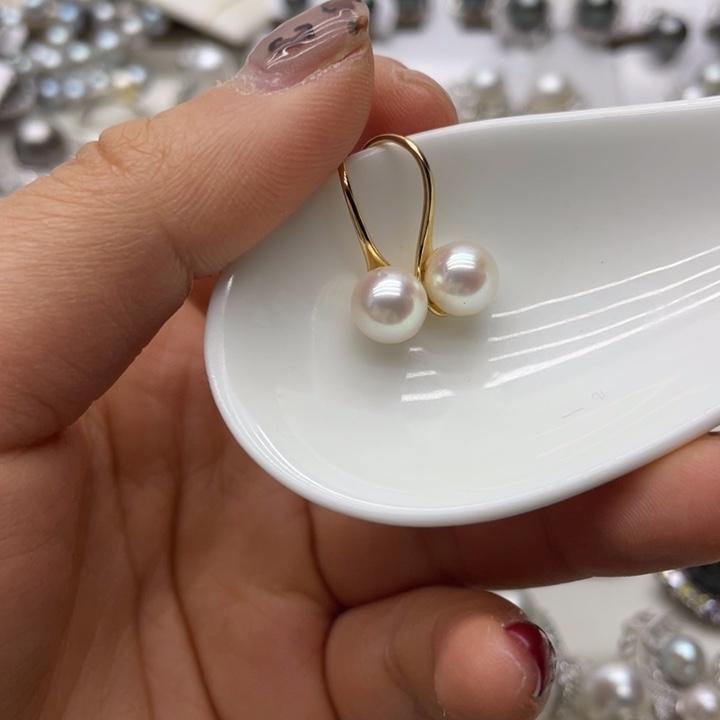 海水珍珠耳饰银S925镶嵌