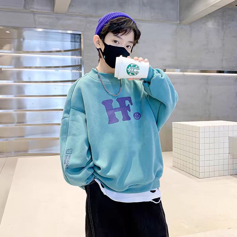 502166 童装男童卫衣2025春季儿童圆领洋气潮酷卫衣外搭上衣卫衣