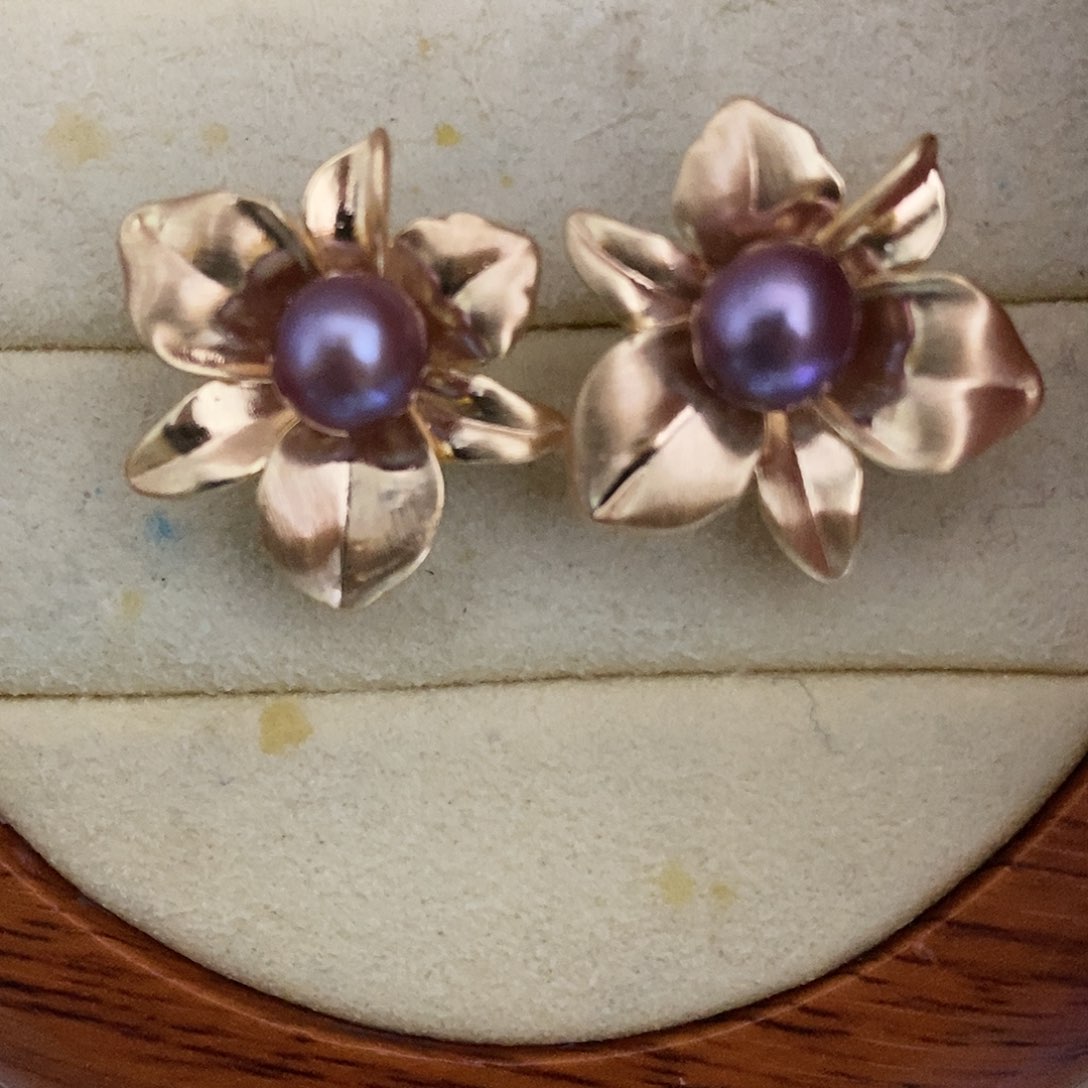 银S925镶嵌耳饰淡水珍珠