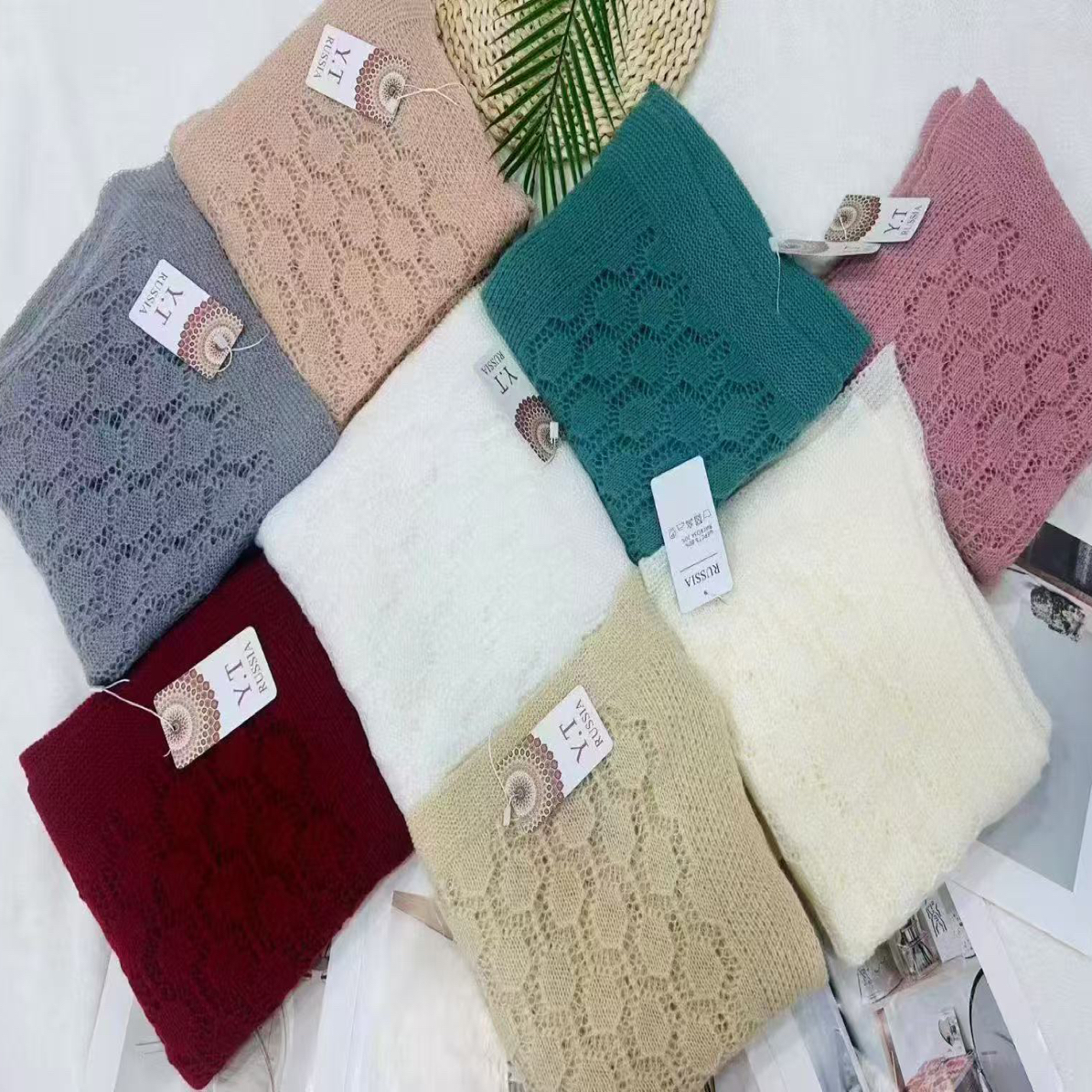 新款秋冬保暖外搭毛绒方巾