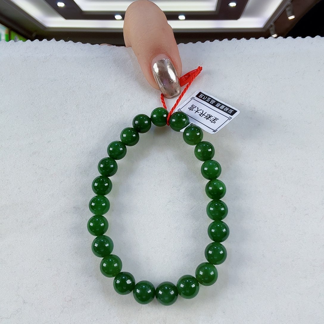 和田玉（碧玉）手链未镶嵌玲**姨