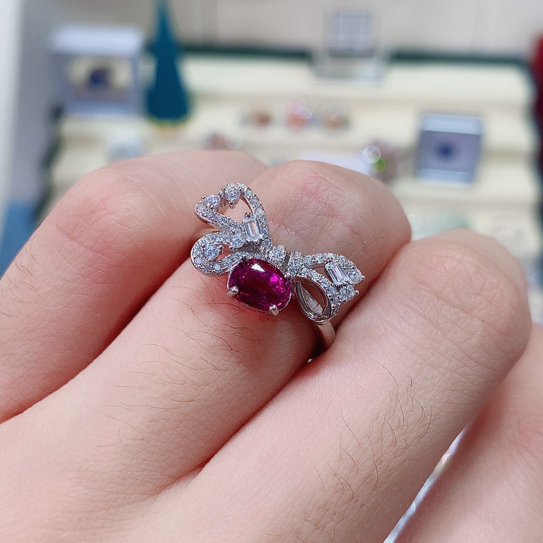 戒指戒指银S925镶嵌碧玺