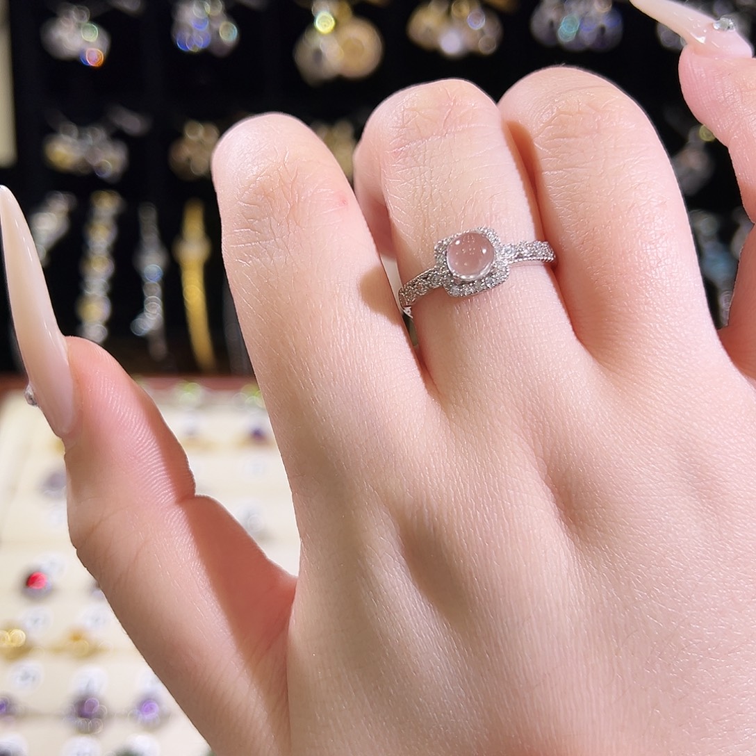 戒指水晶银S925镶嵌