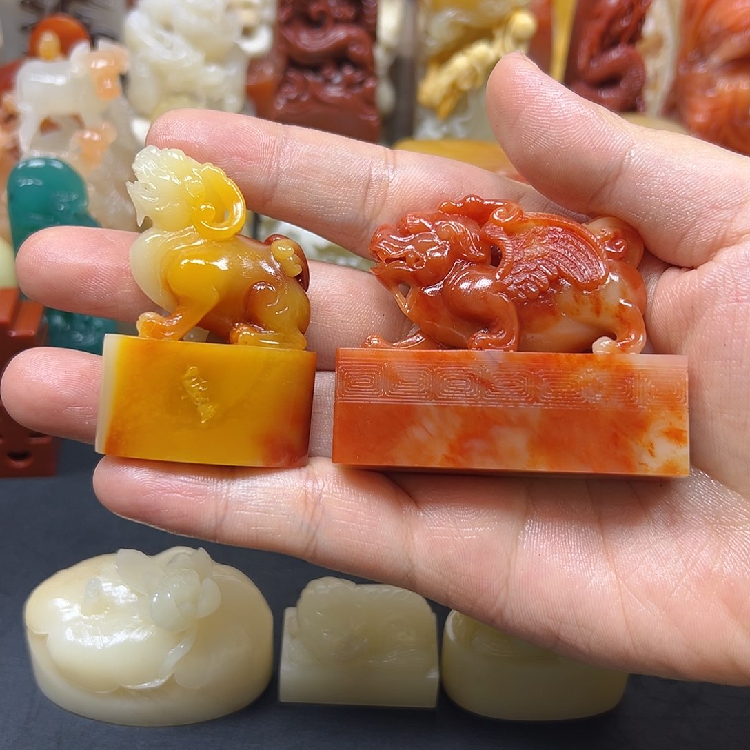 寿山石噔***1印章雕刻工艺