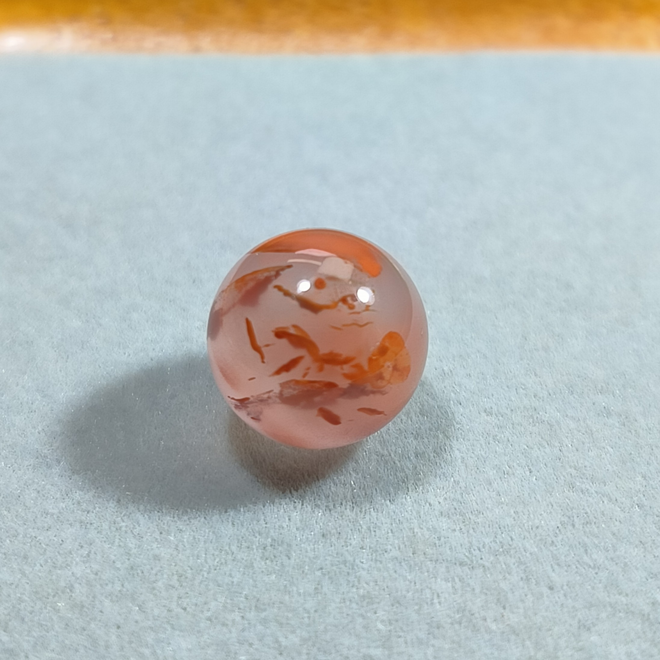 南红玛瑙九口冰飘意境圆珠【配饰】尺寸11.2mm