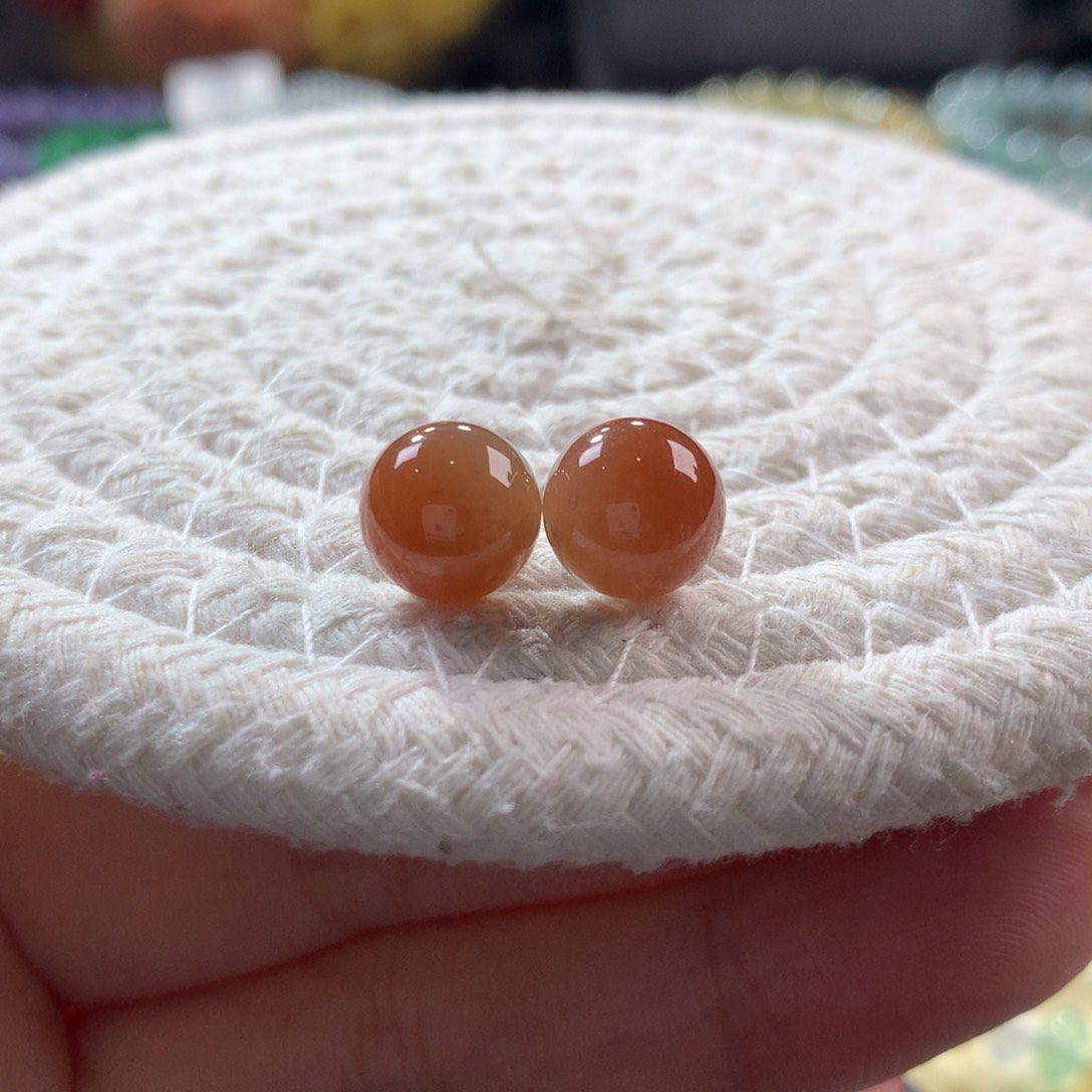 翡翠颈饰未镶嵌翡翠浓色锦鲤色卡10+一对出