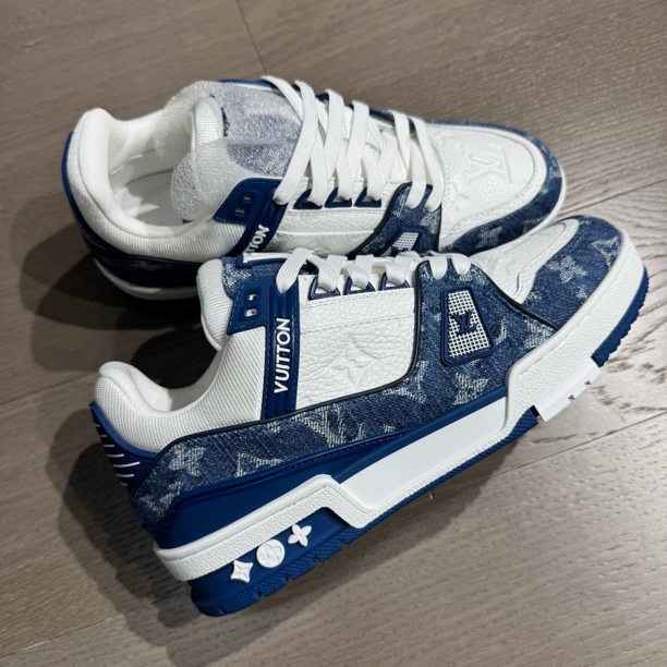 未使用 LouisVuitton/路易威登 trainer蓝白牛仔板鞋