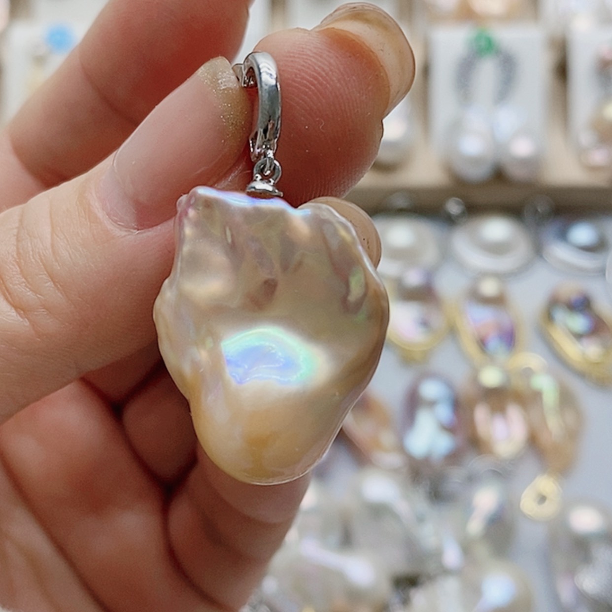 【闪购商品】淡水珍珠耳饰银S925镶嵌