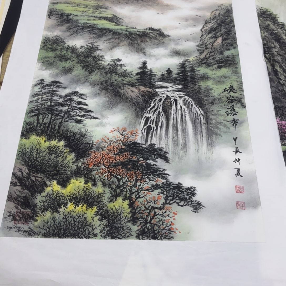 二***哥国画张文四尺三开童
