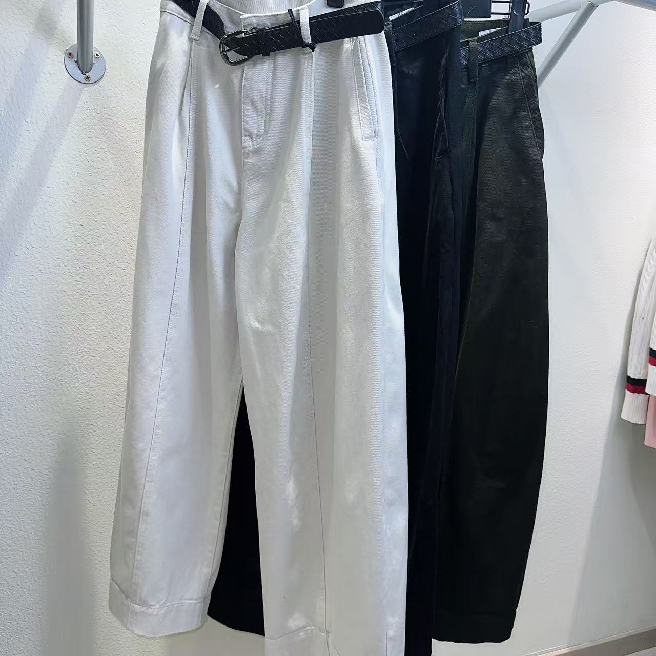 2025秋季新款时尚高腰日系简约休闲裤宽松直筒牛仔裤2286